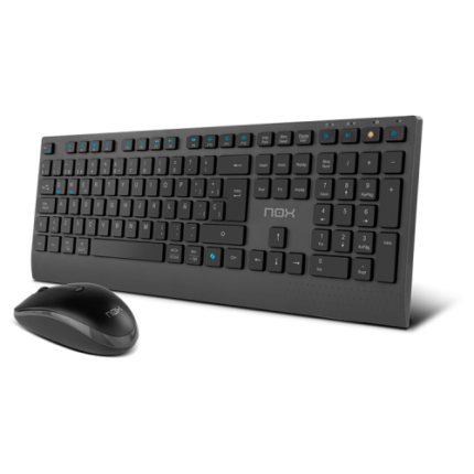 NOX NXLITEDUOSP teclado Ratón incluido Hogar RF Wireless + Bluetooth QWERTY Español Negro